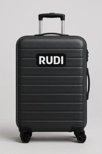 מזוודת סמסונייט שחורה עם לוגו RUDI – איכות גבוהה ומשלוחים חינם