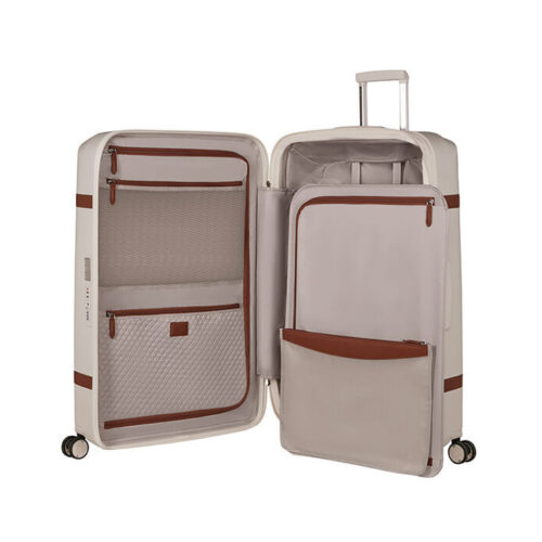 מזוודת Samsonite Image Spinner 81cm Ivory קשיחה ומתרחבת בצבע שנהב