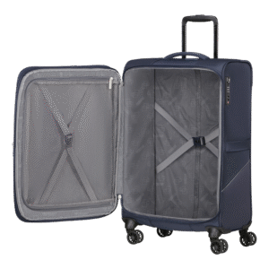 מזוודת American Tourister SummerRide 69cm בצבע נייבי עם גלגלים כפולים ומנעול TSA