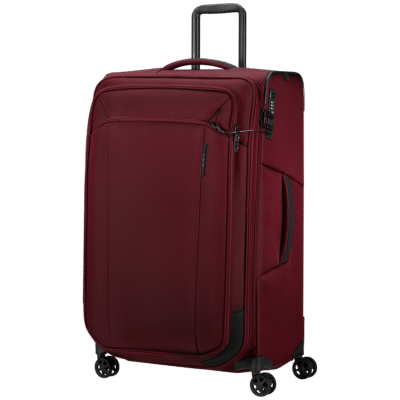 מזוודת Samsonite Respark גדולה בצבע בורדו עם ארבעה גלגלים שקטים