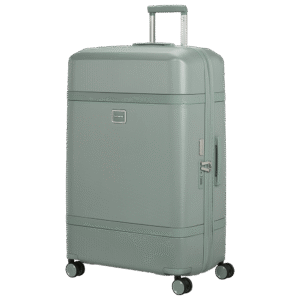 מזוודת Samsonite Image XL ירקרקה במבט צד המציג את מנעול TSA