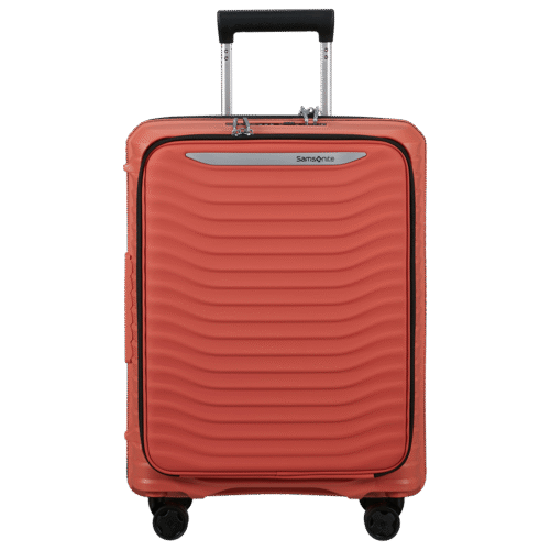 Samsonite Upscape Spinner 55cm Clay טרולי סמסונייט לנשות עסקים בצבע כתום אלגנטי