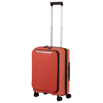 Samsonite Upscape Spinner 55cm Clay טרולי סמסונייט לנשות עסקים בצבע כתום עם ידית טלסקופית
