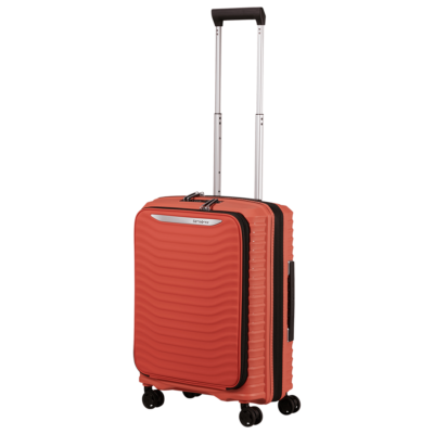 Samsonite Upscape Spinner 55cm Clay טרולי סמסונייט לנשות עסקים בצבע כתום עם ידית טלסקופית