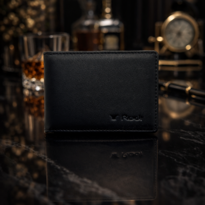 Card Wallet ארנק כרטיסים לגבר מעור שחור יוקרתי Rudi