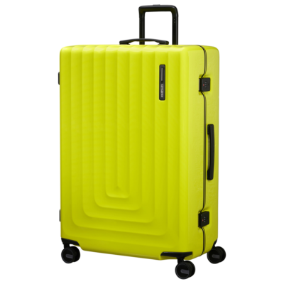 מזוודת סמסונייט Focus 81 ס"מ ליים מטאלי עם גלגלי ספינר ובולמי זעזועים