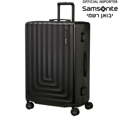 מזוודת סמסונייט גדולה 75 ס"מ דגם Focus בצבע גרפיט מט - קשיחה עם נעילה כפולה