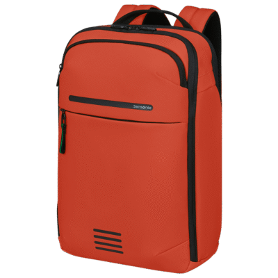 מבט קדמי על תרמיל גב Moderny אדום טרקוטה עם רוכסנים (Alt Text)