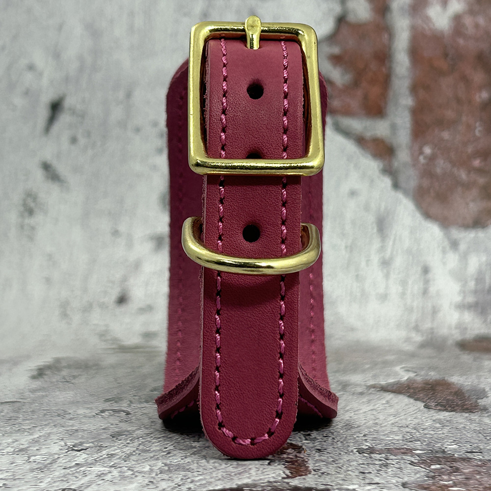 קולר לכלב מעור איטלקי איכותי אבזם זהב חזק