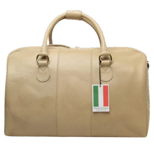 תיק נסיעות Old Angler Italy מעור Full Grain יוקרתי בצבע בז'