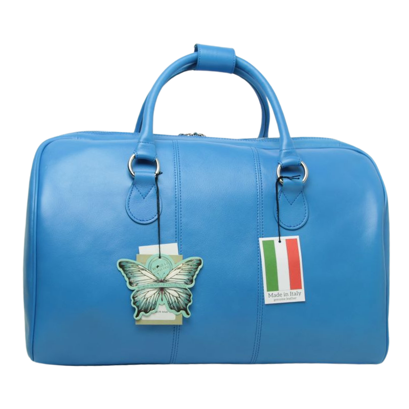 תיק עור יוקרתי תוצרת איטליה בצבע כחול – Old Angler Italy