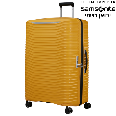 מזוודת ענק סמסונייט Upscape 81cm בצבע צהוב - קלה, חזקה ומתרחבת לנפח 145 ליטר