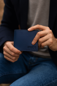 ארנק לגבר מעור חום של רודי ביד של גבר אלגנטי