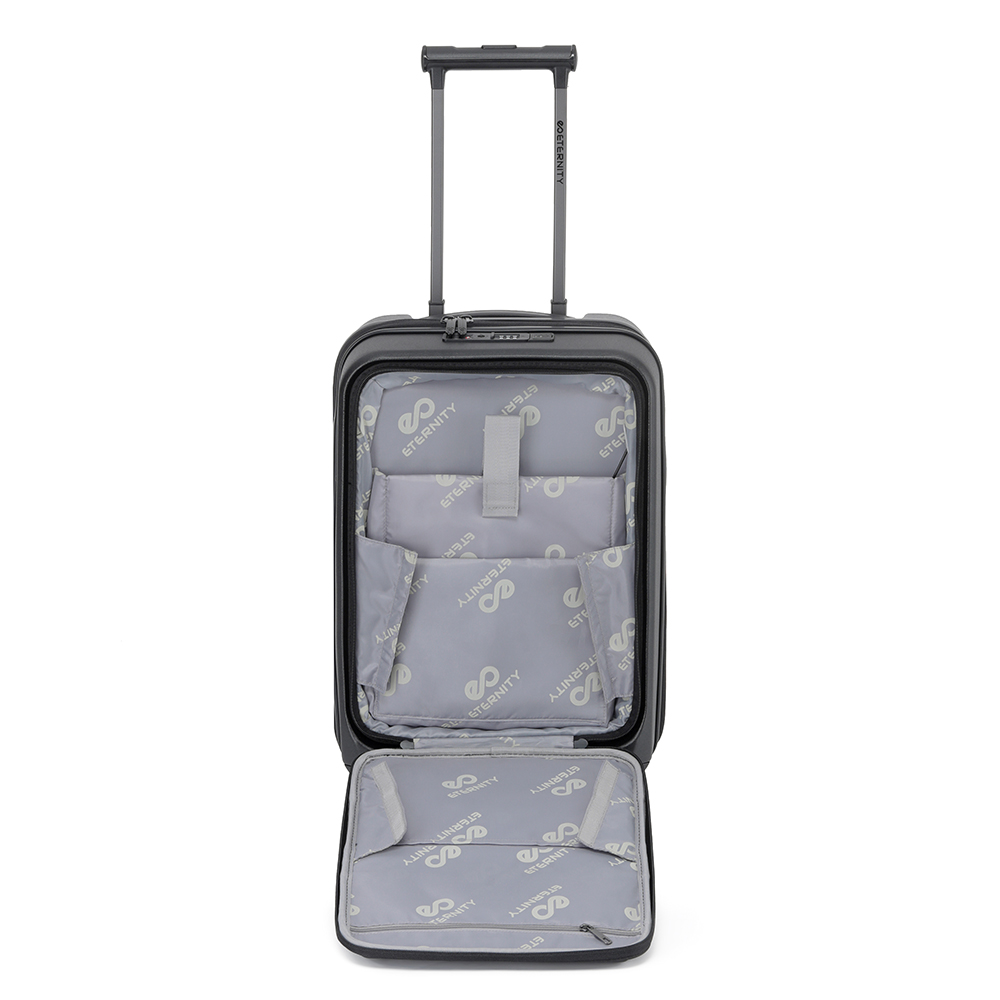 טרולי קשיח לעליה למטוס עם תא מחשב Eternity Tampa מבט צד