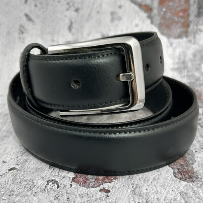חגורת עור שחורה כפולה: דגם Classic Black 87521, תמונה 3