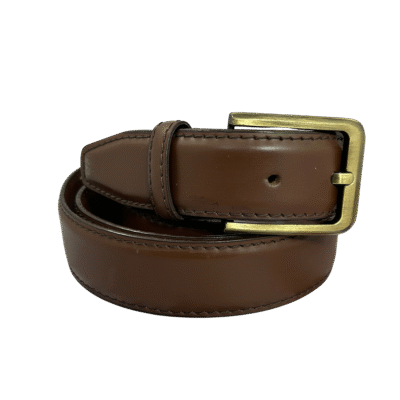 חגורת עור קוניאק לגבר עם אבזם זהב 100% עור אמיתי