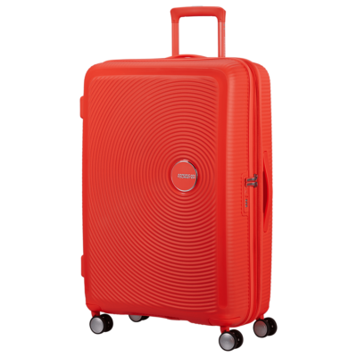 מזוודה גדולה American Tourister SoundBox 77cm ניאון אורנג'