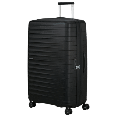 מזוודת אמריקן טוריסטר FastForward גדולה בצבע שחור – מבט חזית