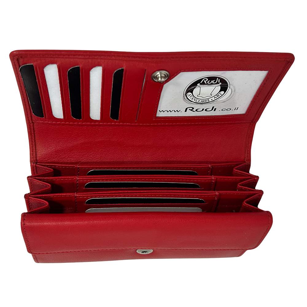 חלוקה פנימית חכמה בארנק ארנק נשים פתוח עם תאים רבים לכרטיסים