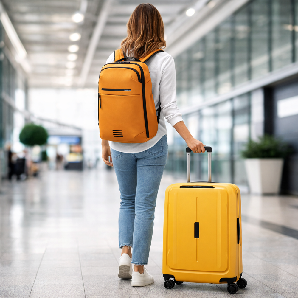 שימוש במזוודות סמסונייט קשיחות בשדה התעופה