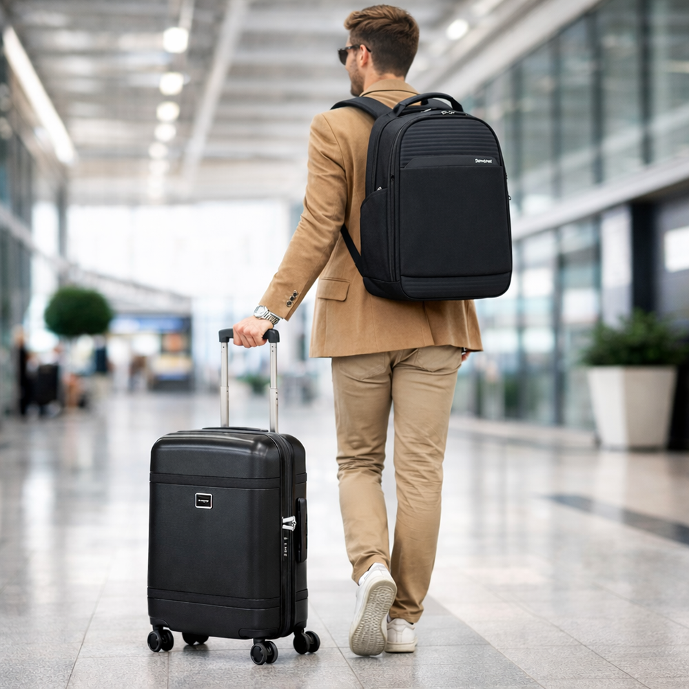 מזוודות סמסונייט קשיחות שחורות