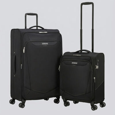 סט מזוודות אמריקן טוריסטר SummerRide שחור – מזוודה גדולה וטרולי