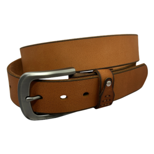 חגורת עור לגבר 3.8 ס"מ תוצרת ישראל בצבע חום עם אבזם מתכת איכותי