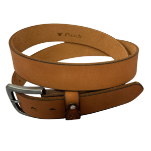 חגורת עור לגבר 3.8 ס"מ תוצרת ישראל בצבע חום עם אבזם מתכת איכותי