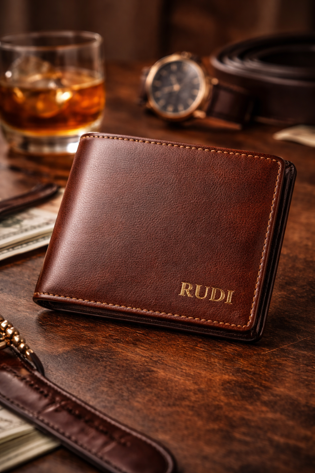 ארנק לגבר עשוי עור פרה מלא