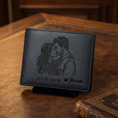 ארנק לגבר רודי מעור נאפה שחור בעיצוב יוקרתי