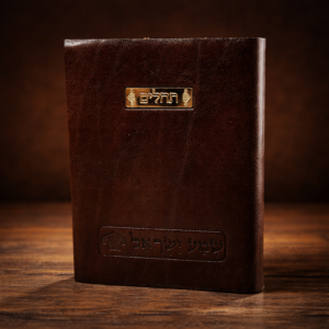 תהילים עור יוקרתי עם הטבעת כסף