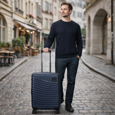מזוודת קבינה קשיחה Samsonite Intuo 55 ס"מ עם 4 גלגלים ונפח מתרחב