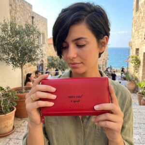 ארנק עור לנשים מתנה ארנק אדום יוקרתי לנשים מעור אמיתי