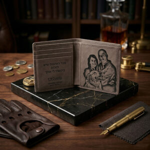 מתנה עם תמונה על ארנק