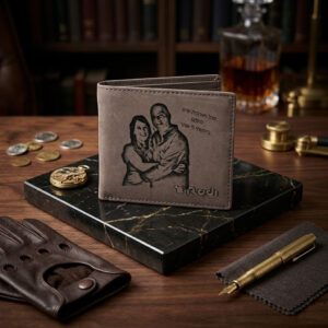 סוגי חריטה על ארנקים מעור לגבר כולל חריטה עם תמונה