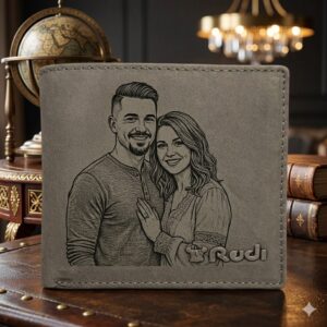 ארנק מעור עם חריטת לייזר של זוג – מתנה לגבר מרודי