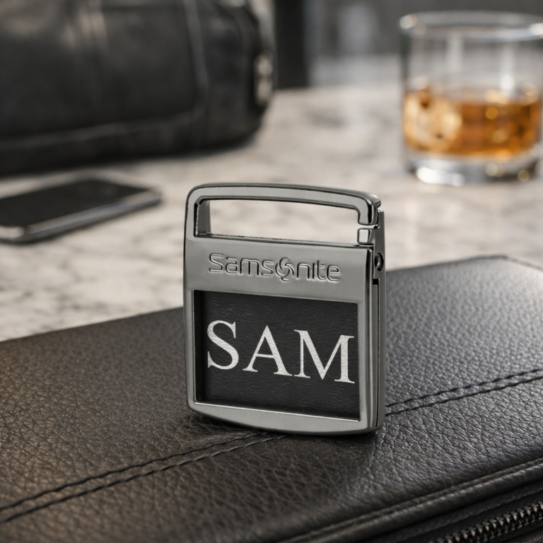 מזוודה קלה Samsonite עם תג SAM עור יוקרתי