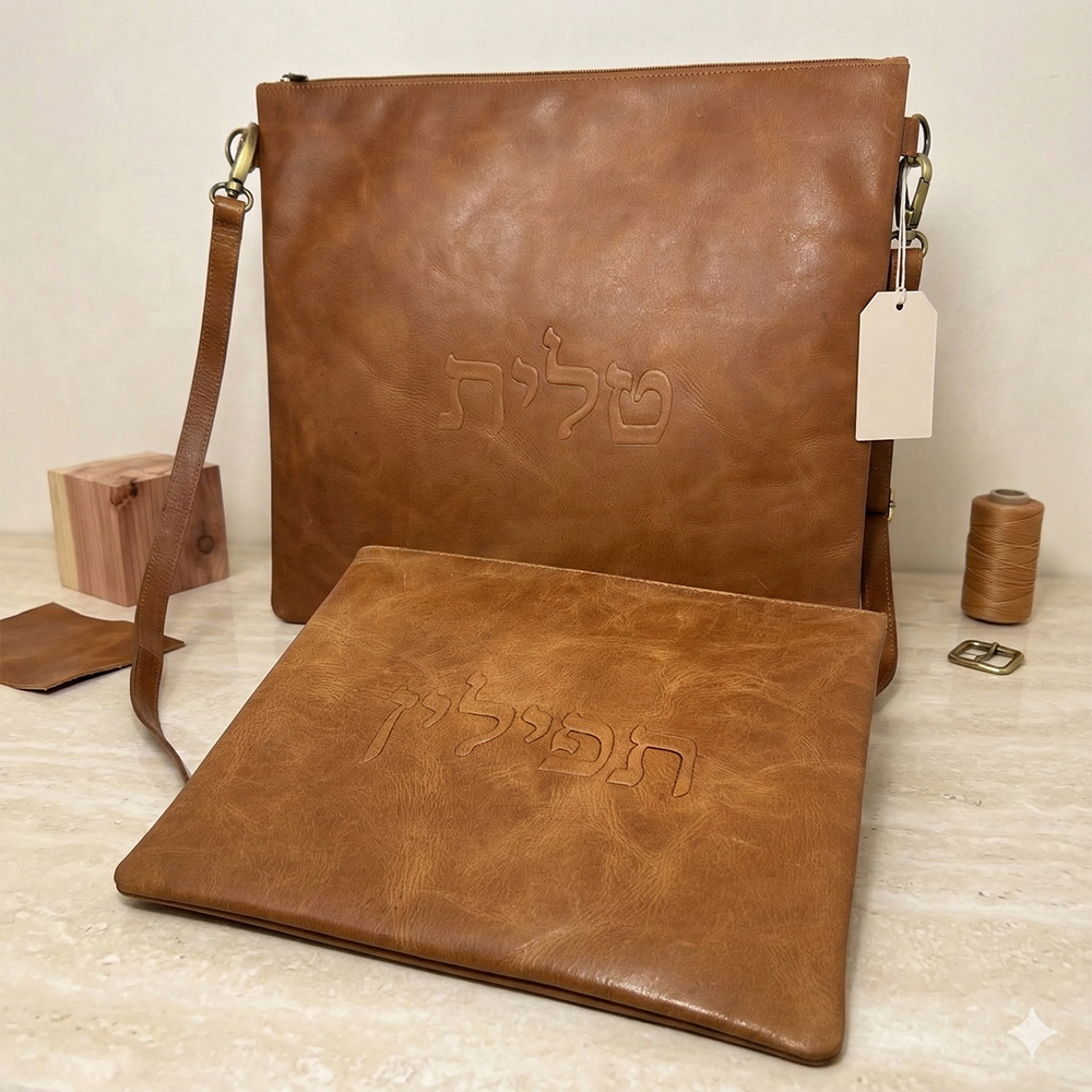 תיק לתפילין מעור עם מבנה פנימי מסודר
