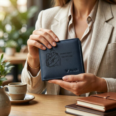 ארנק לגבר קטן ונוח מעור נאפה איטלקי כחול מבית רודי