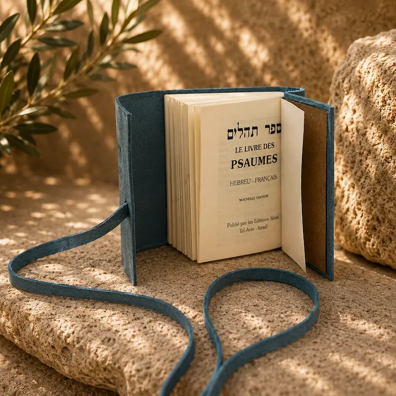 ספר תהילים עברית צרפתית בכריכת עור אמיתי – הוצאת סיני – תמונה 2