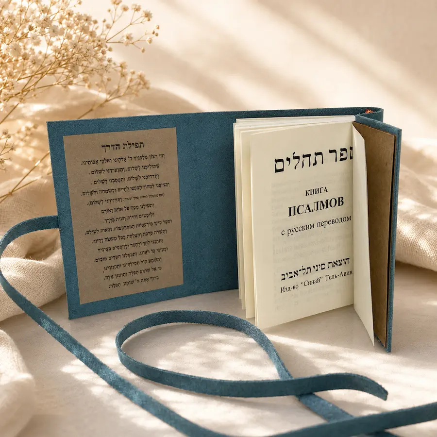 ספר תהילים עברית רוסית בכריכת עור אמיתי – הוצאת סיני – תמונה 3