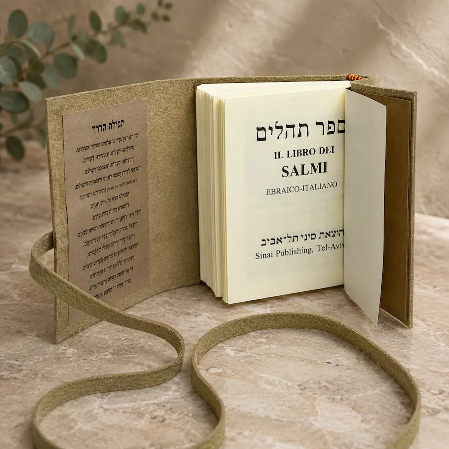 ספר תהילים עברית איטלקית בכריכת עור אמיתי – הוצאת סיני – תמונה 7