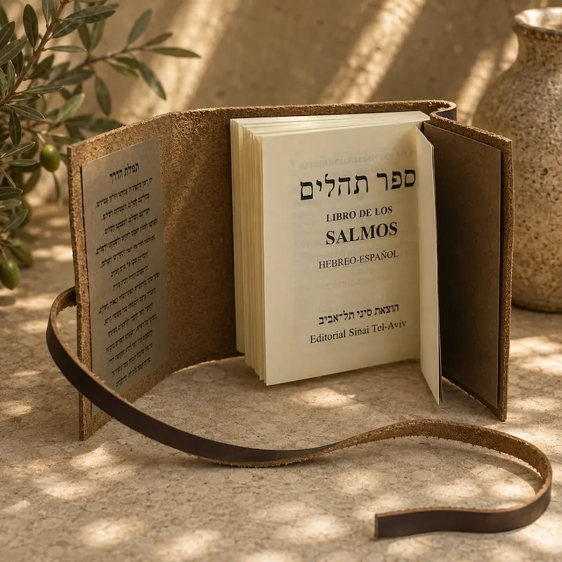ספר תהילים עברית ספרדית בכריכת עור אמיתי – הוצאת סיני – תמונה 7