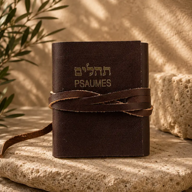 ספר תהילים עברית צרפתית בכריכת עור אמיתי – הוצאת סיני – תמונה 9