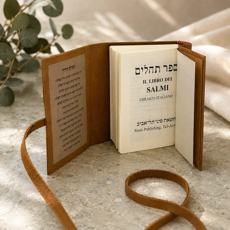 ספר תהילים עברית איטלקית בכריכת עור אמיתי – הוצאת סיני – תמונה 9