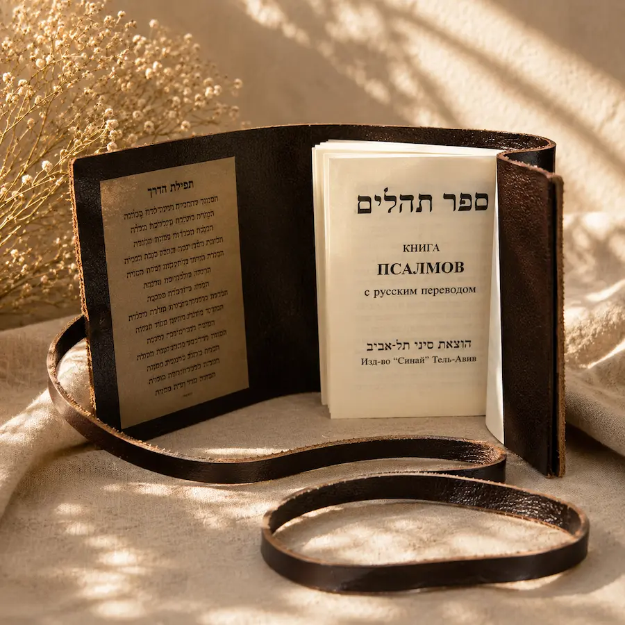 ספר תהילים עברית רוסית בכריכת עור אמיתי – הוצאת סיני – תמונה 10