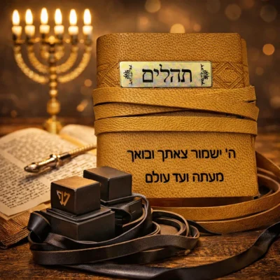 ספר תהילים יוקרתי מעור אמיתי | דגם 5.5 ס"מ (RUDI)
