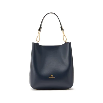 תיק באקט קטן מעור איטלקי Cuoieria Fiorentina Alice דגם B6010-420, כחול כהה