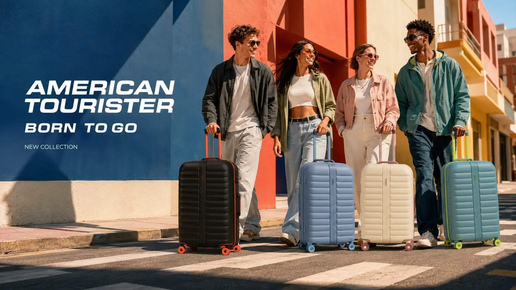 אמריקן טוריסטר NeoVibe, הקולקציה החדשה Born to Go, ארבע מזוודות קשיחות בצבעים