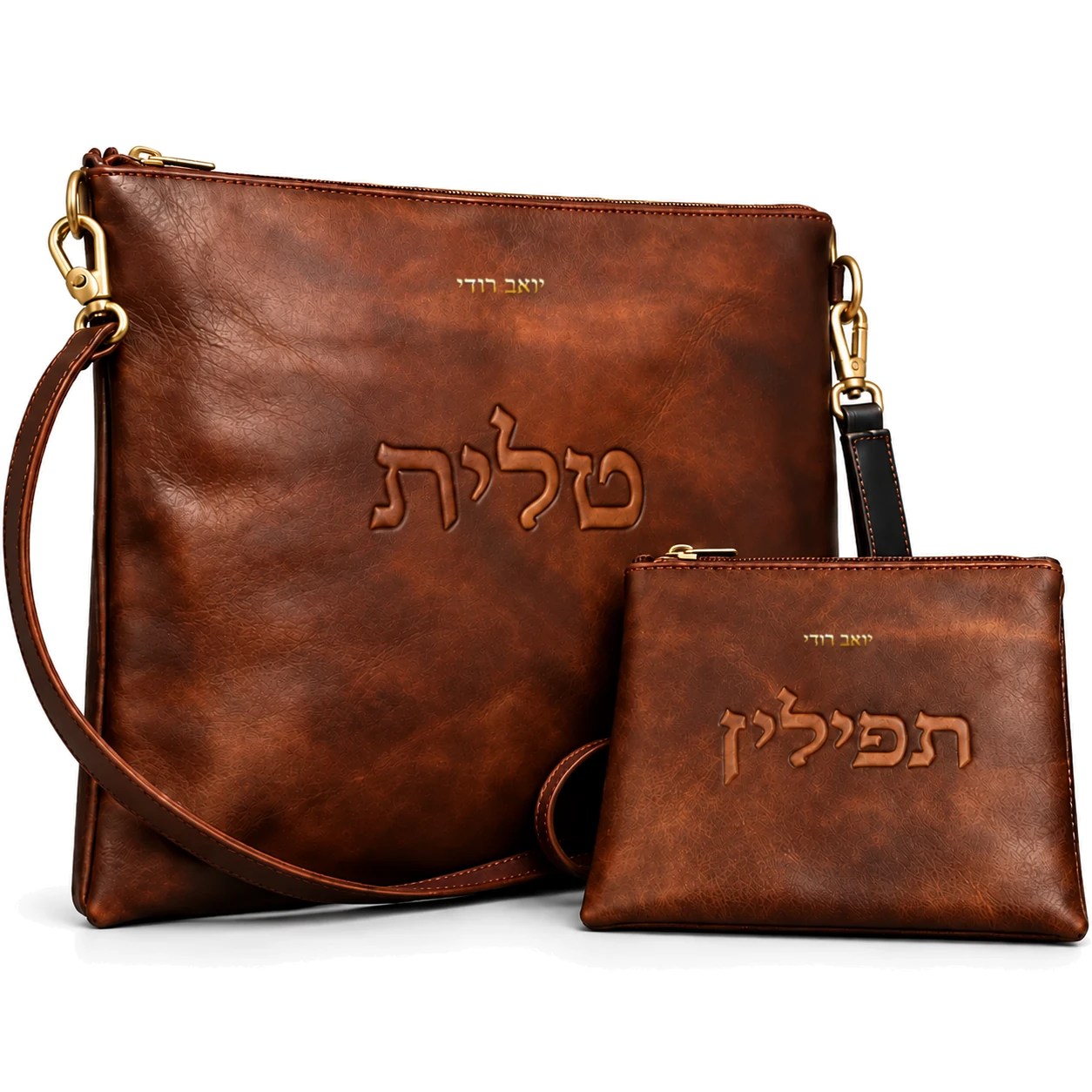 תיק טלית ותפילין מעור Full Grain בעבודת יד